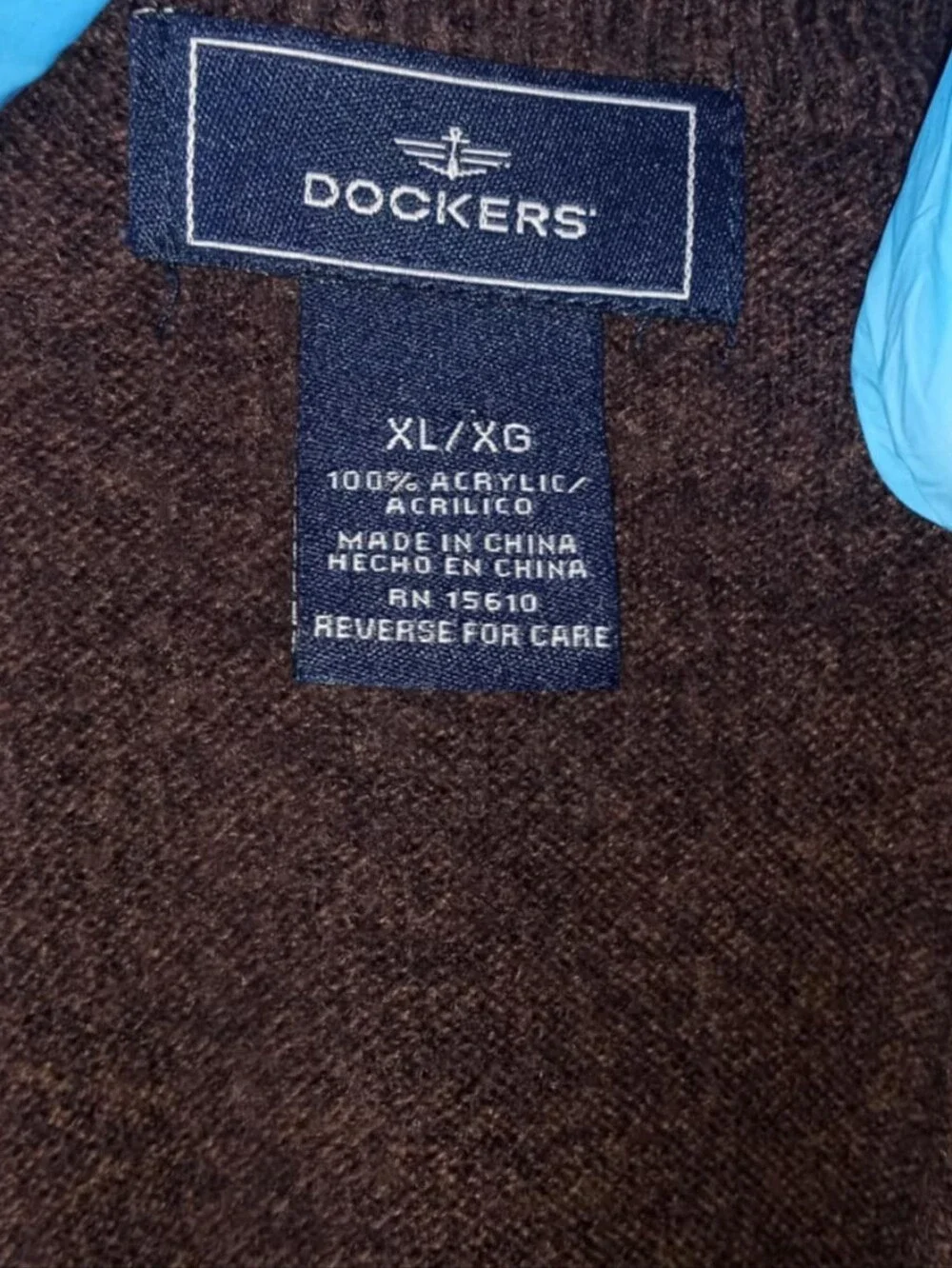 Dockers Men's V-Neck Sweater Vest Brown XL Office Preppy Golf Academia School